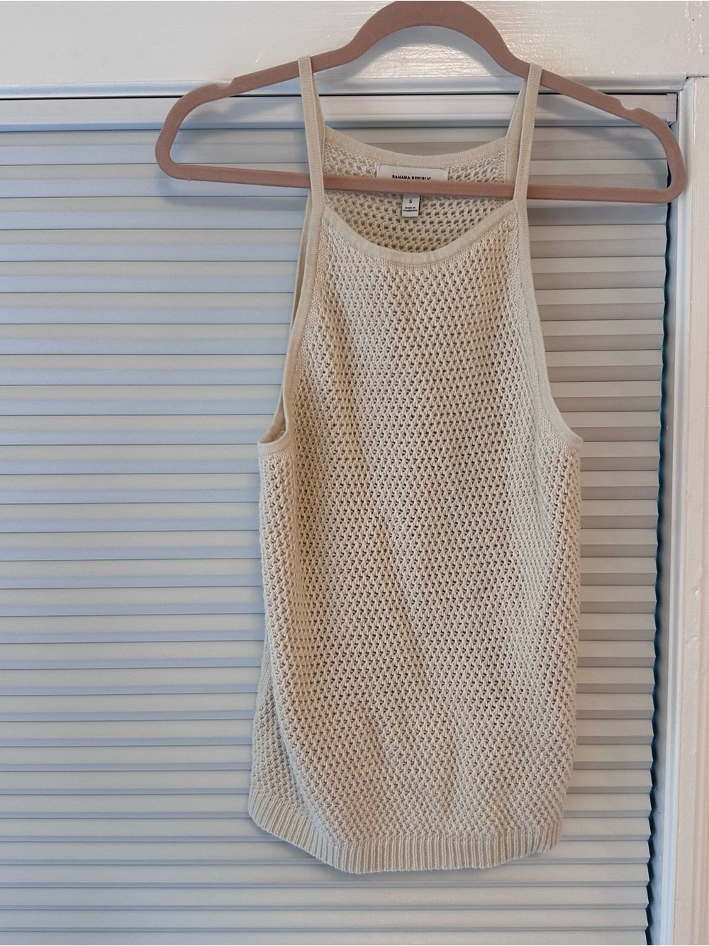 Banana Republic 100% cotton Open-Weave Cream Tank Top